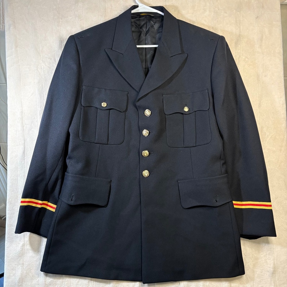Marlow White US Army ASU Service Uniform Coat 450 Blue 44R Made in USA Mens